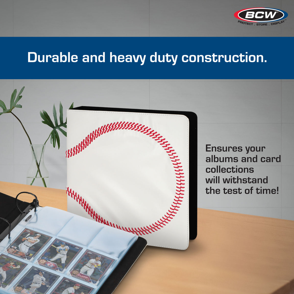 BCW 3 In. Album-Baseball Collectors-Premium White – dimensions and specifications