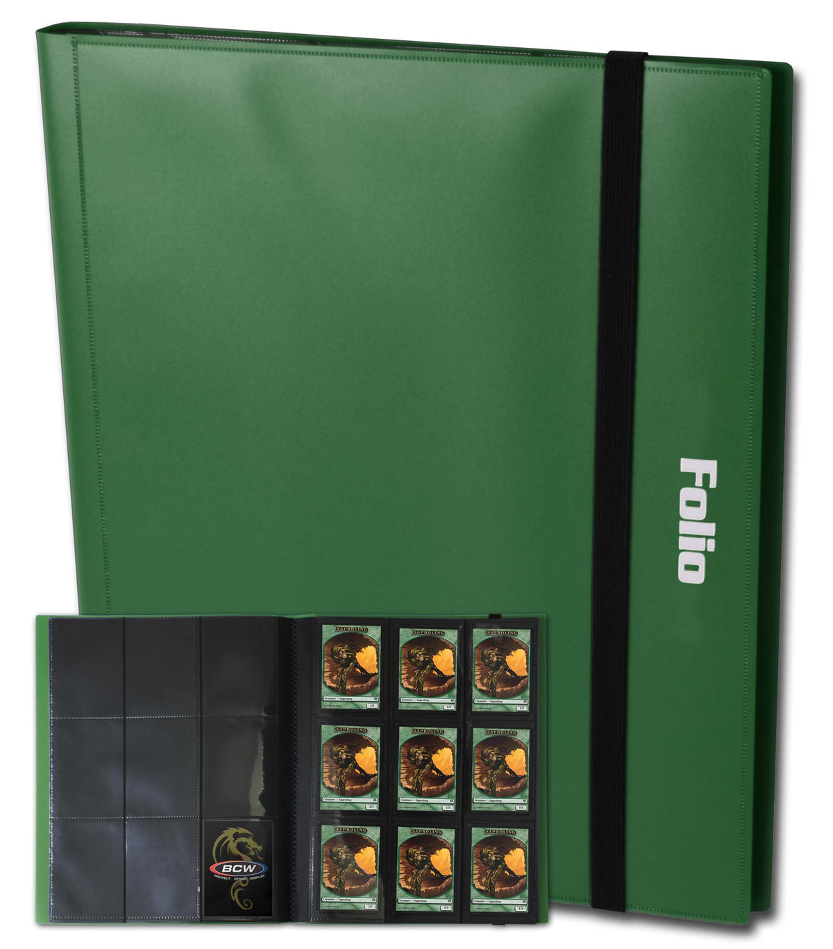 BCW Folio 9-Pocket Album - Green – front product view