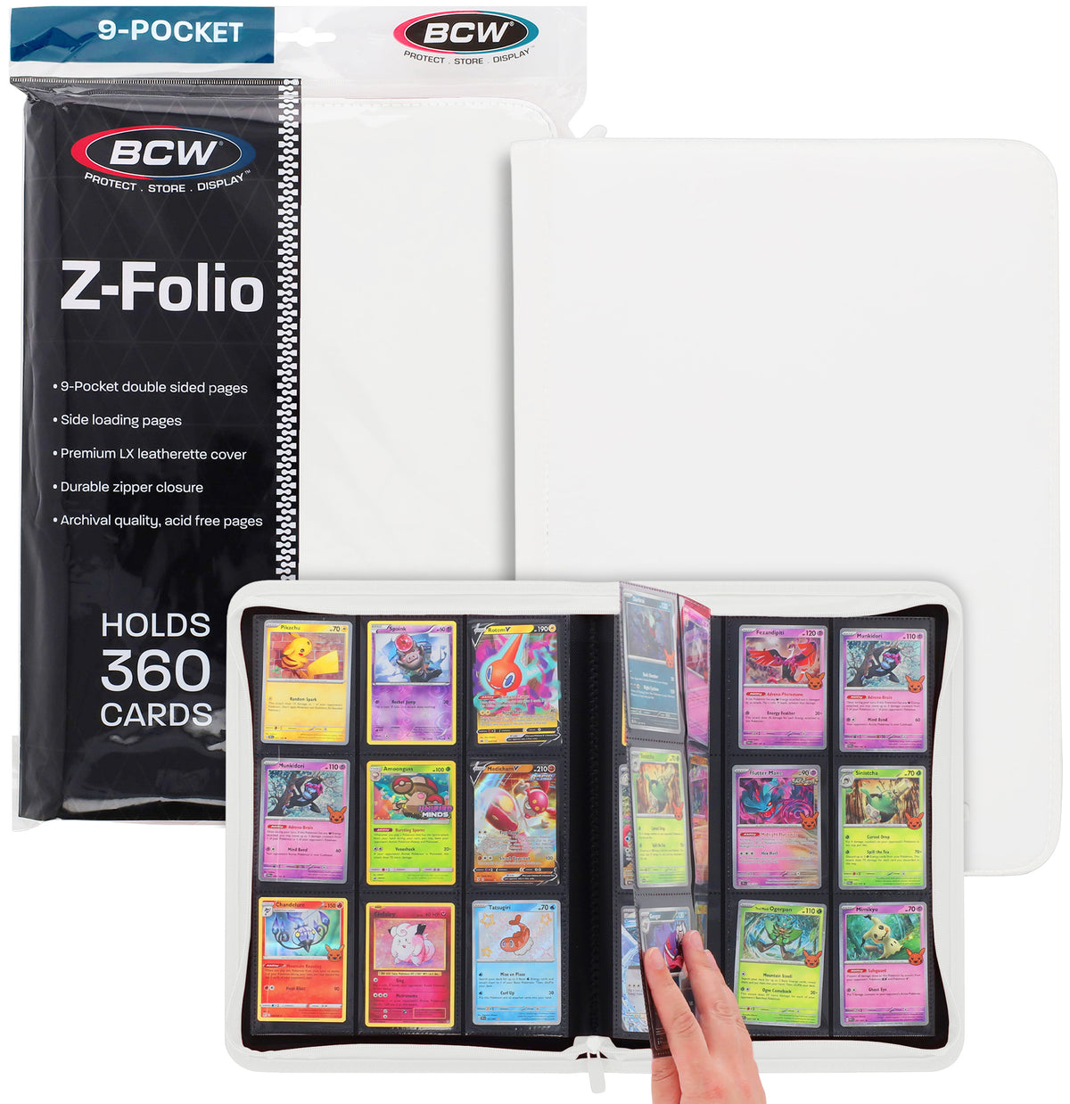 BCW Z-Folio 12-Pocket Lx Album - White – front product view