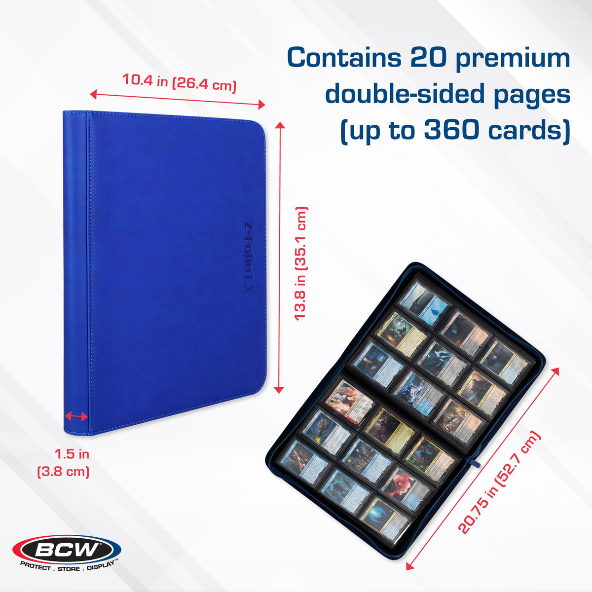 BCW Z-Folio 9-Pocket Album - Blue – dimensions and specifications