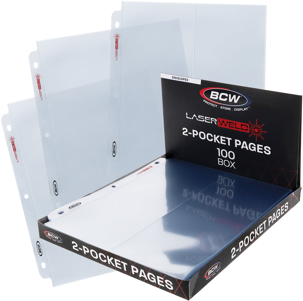BCW Laserweld 2-Pocket Envelope Page (100 Count. Box) – front product view
