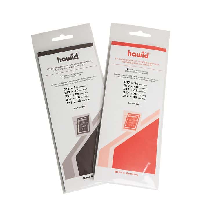 HAWID strip range, 100 strips 217 x 26-86mm, black carrier foil