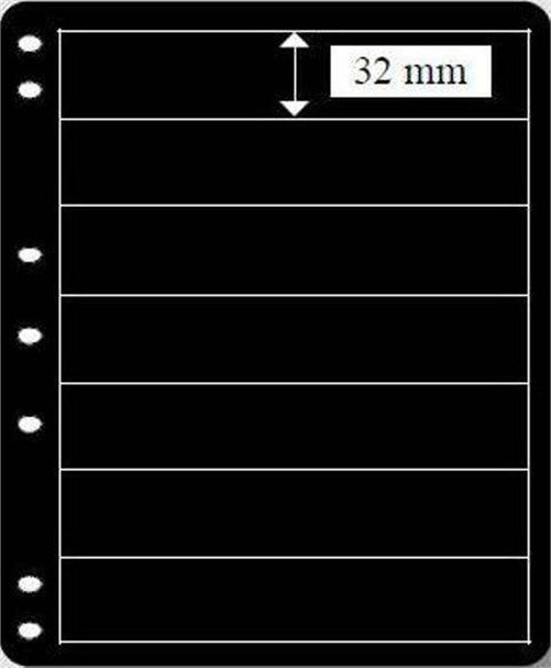 Hagner Single Sided Black Stocksheets - 7 Strips (Pack 10) – product image 1