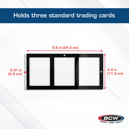 BCW Magnetic 3-Card Holder - 35pt. Black Border – dimensions and specifications