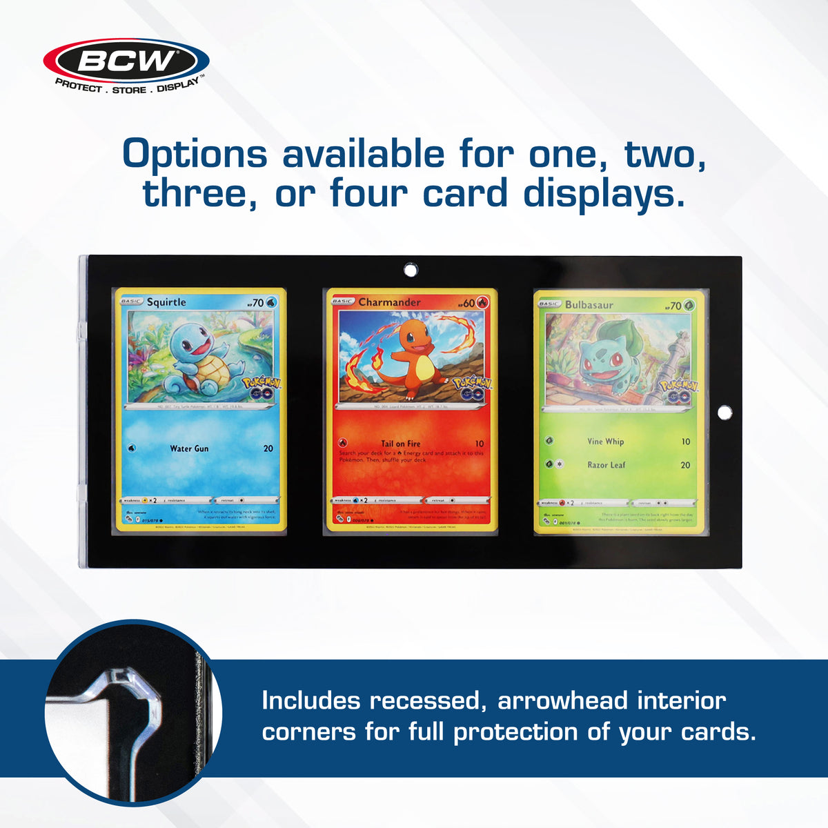 BCW Magnetic 3-Card Holder - 35pt. Black Border – dimensions and specifications