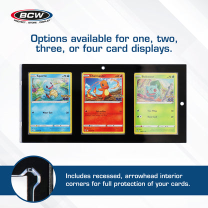 BCW Magnetic 3-Card Holder - 35pt. Black Border – dimensions and specifications