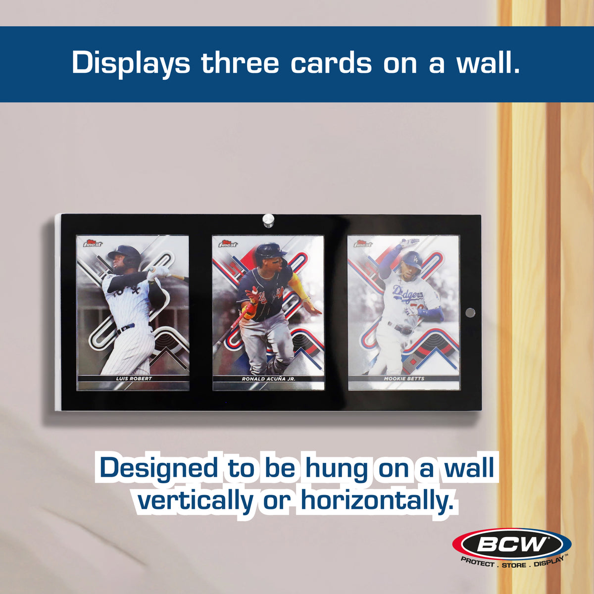 BCW Magnetic 3-Card Holder - 35pt. Black Border – dimensions and specifications