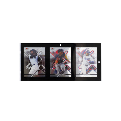 BCW Magnetic 3-Card Holder - 35pt. Black Border – front product view