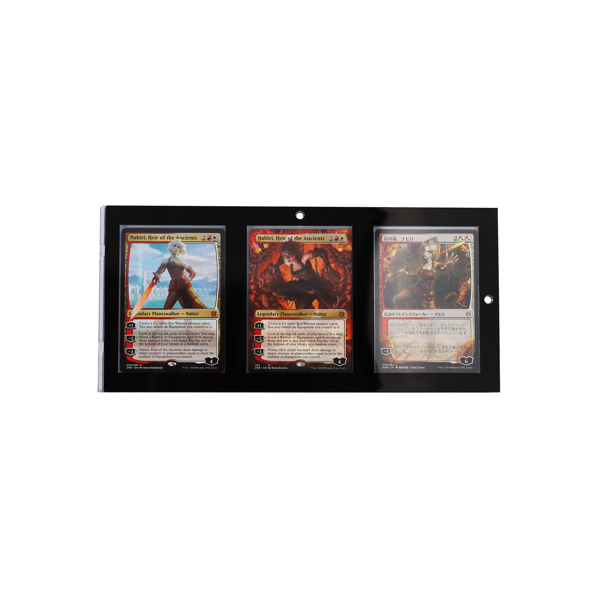 BCW Magnetic 3-Card Holder - 35pt. Black Border – front product view