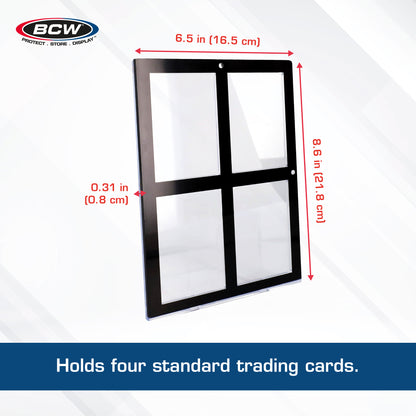 BCW Magnetic 4-Card Holder - 35pt. Black Border – dimensions and specifications