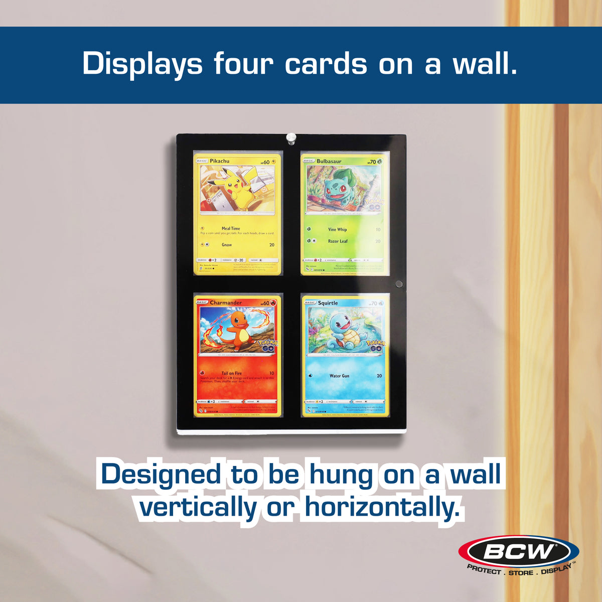BCW Magnetic 4-Card Holder - 35pt. Black Border – dimensions and specifications