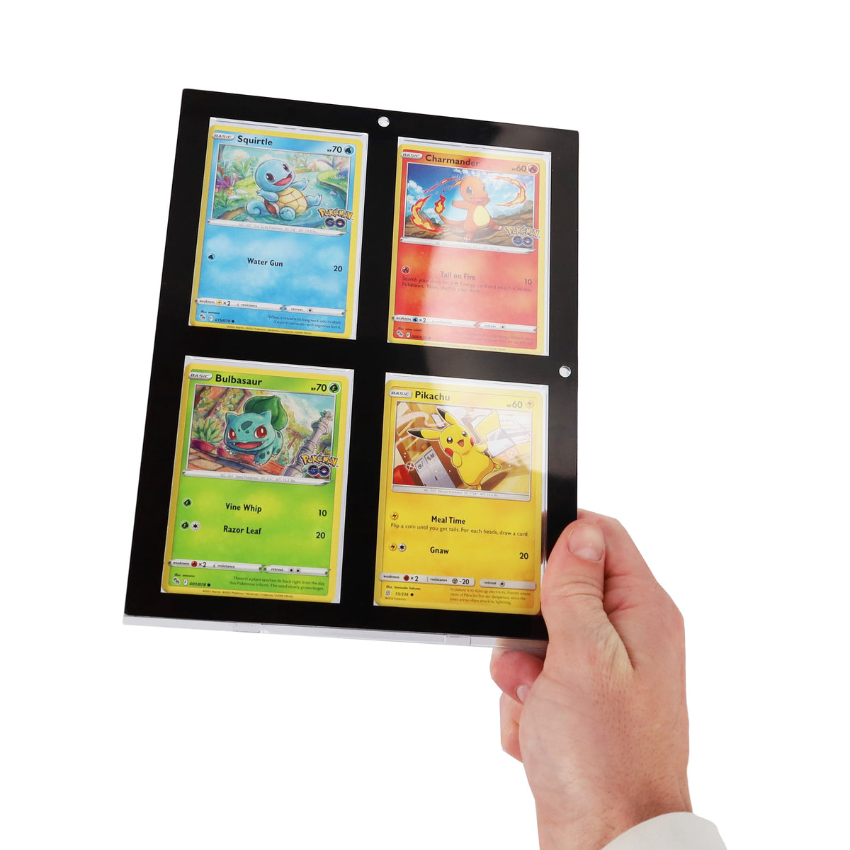 BCW Magnetic 4-Card Holder - 35pt. Black Border – in-use view
