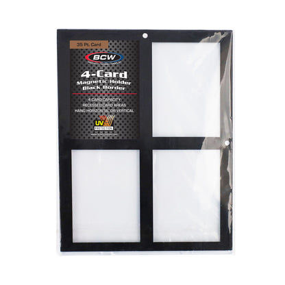 BCW Magnetic 4-Card Holder - 35pt. Black Border – front product view