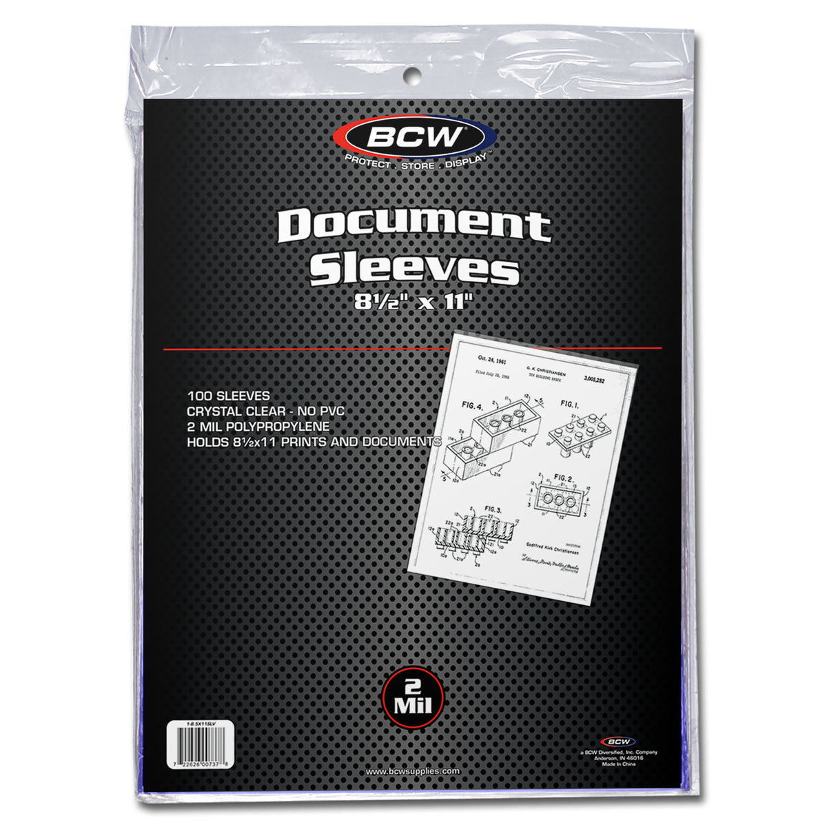 BCW 8.5 x 11 Document Sleeves – front product view