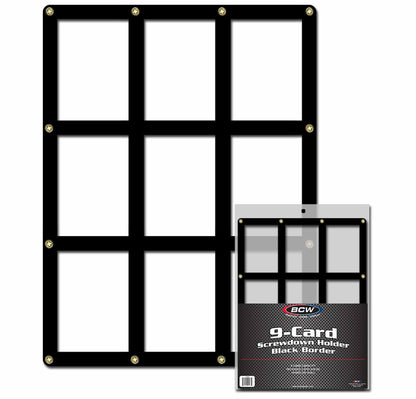 BCW 9 Card Screwdown Holder - Black Border – front product view