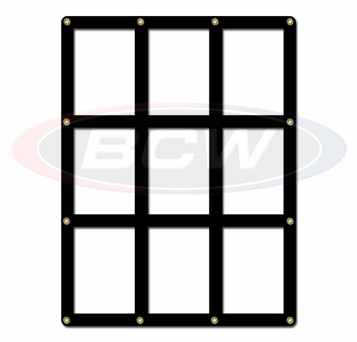 BCW 9 Card Screwdown Holder - Black Border – front product view