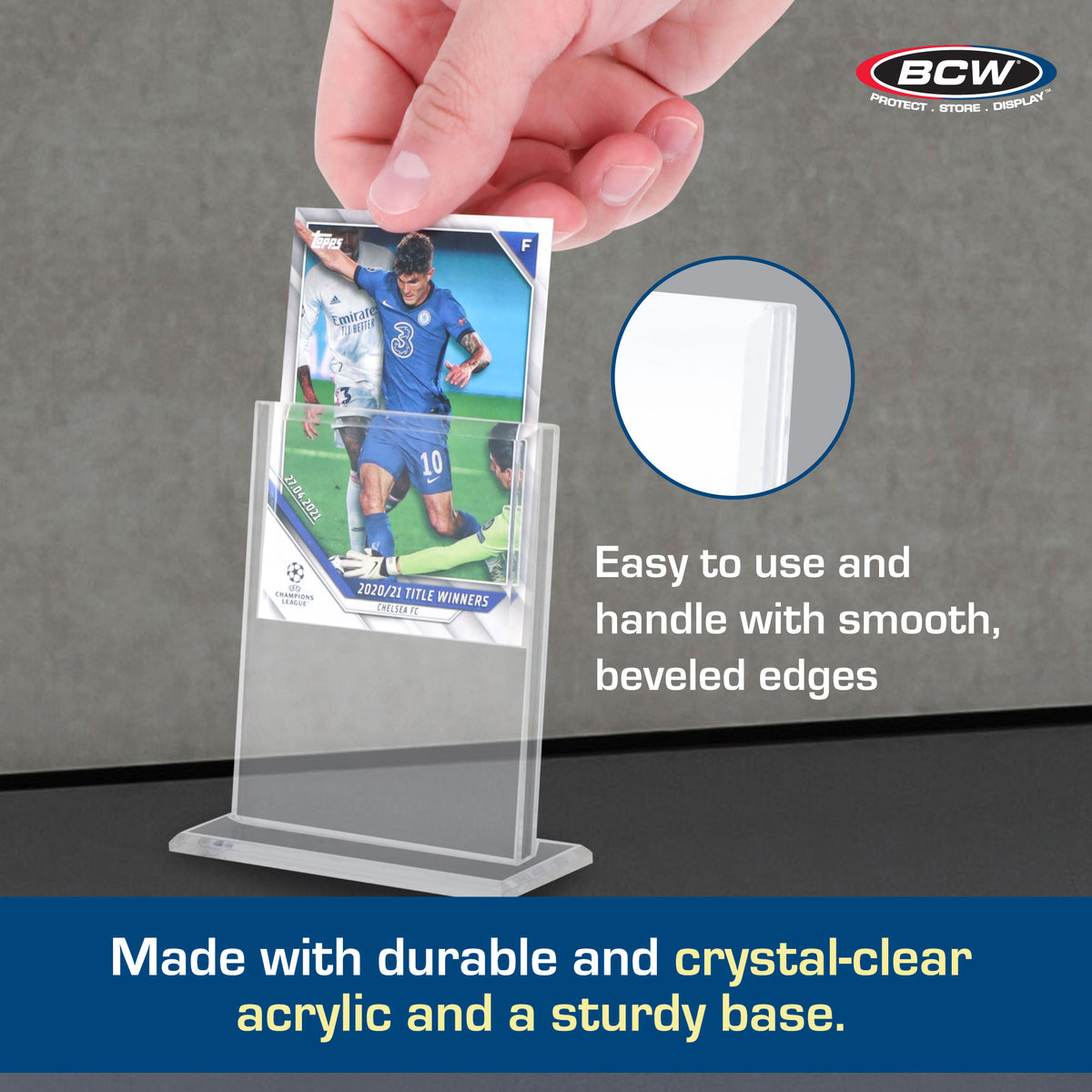 BCW Acrylic Card Stand - Vertical – dimensions and specifications