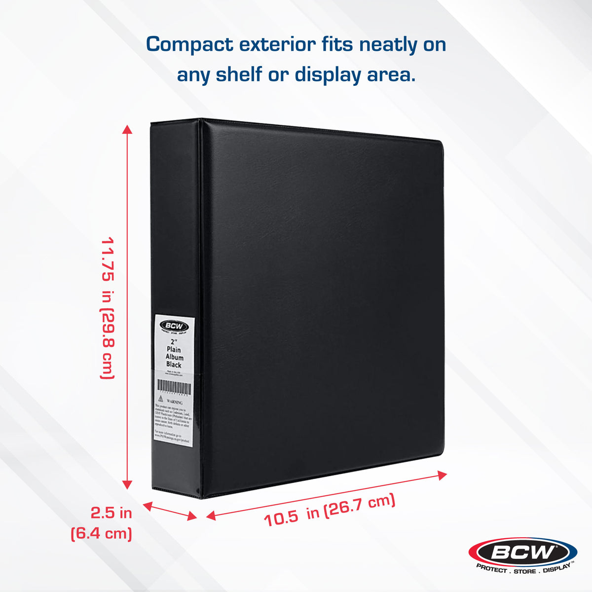 BCW 2 In. Album - Plain - Black – dimensions and specifications