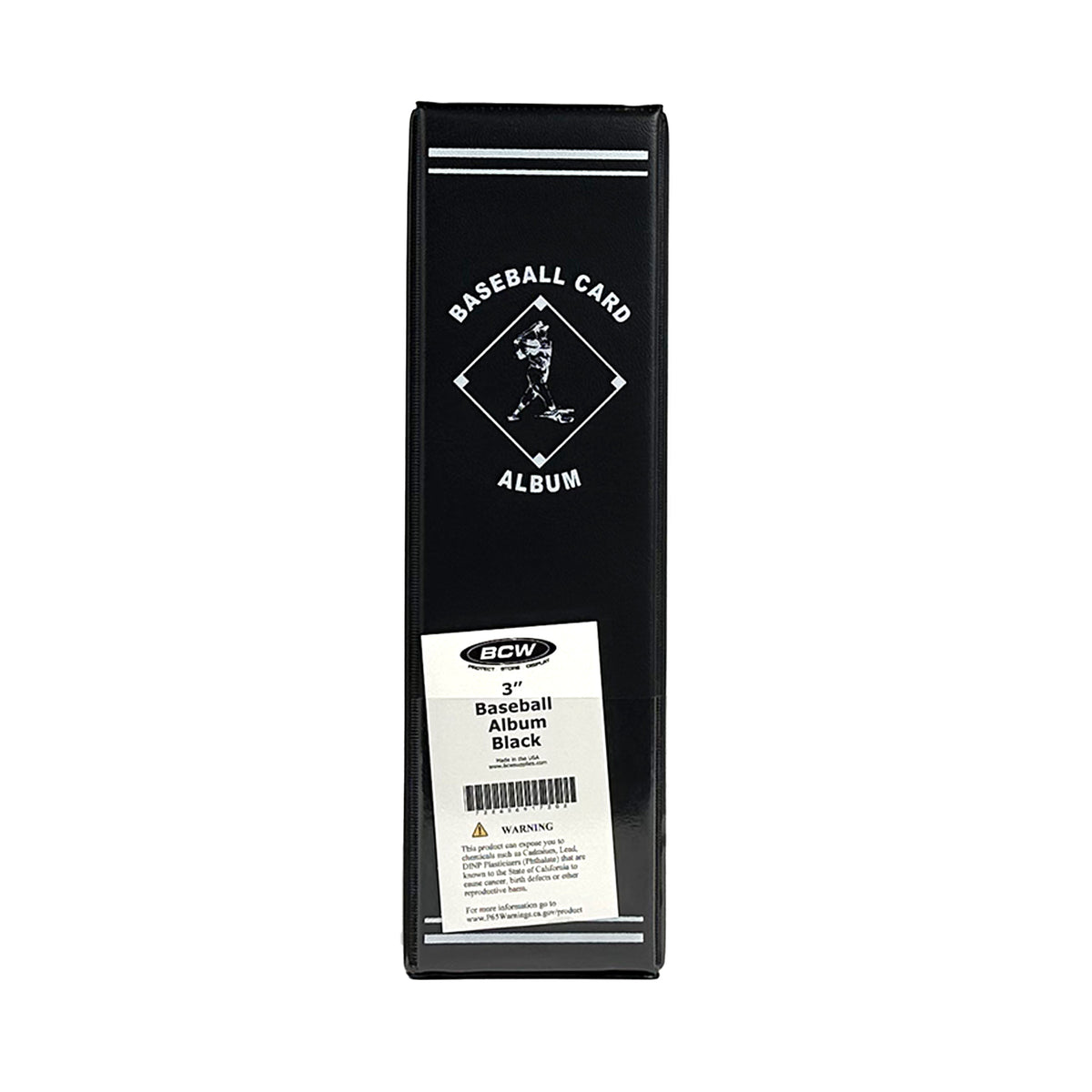 BCW 3 In. Album - Baseball - Black – front product view
