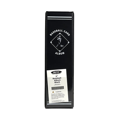 BCW 3 In. Album - Baseball - Black – front product view