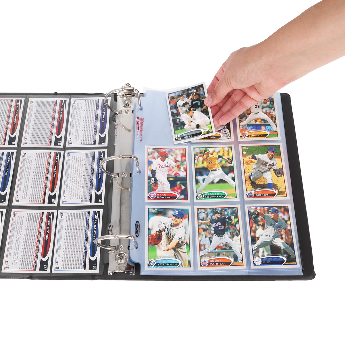BCW 3 In. Album - Baseball - Black – in-use view