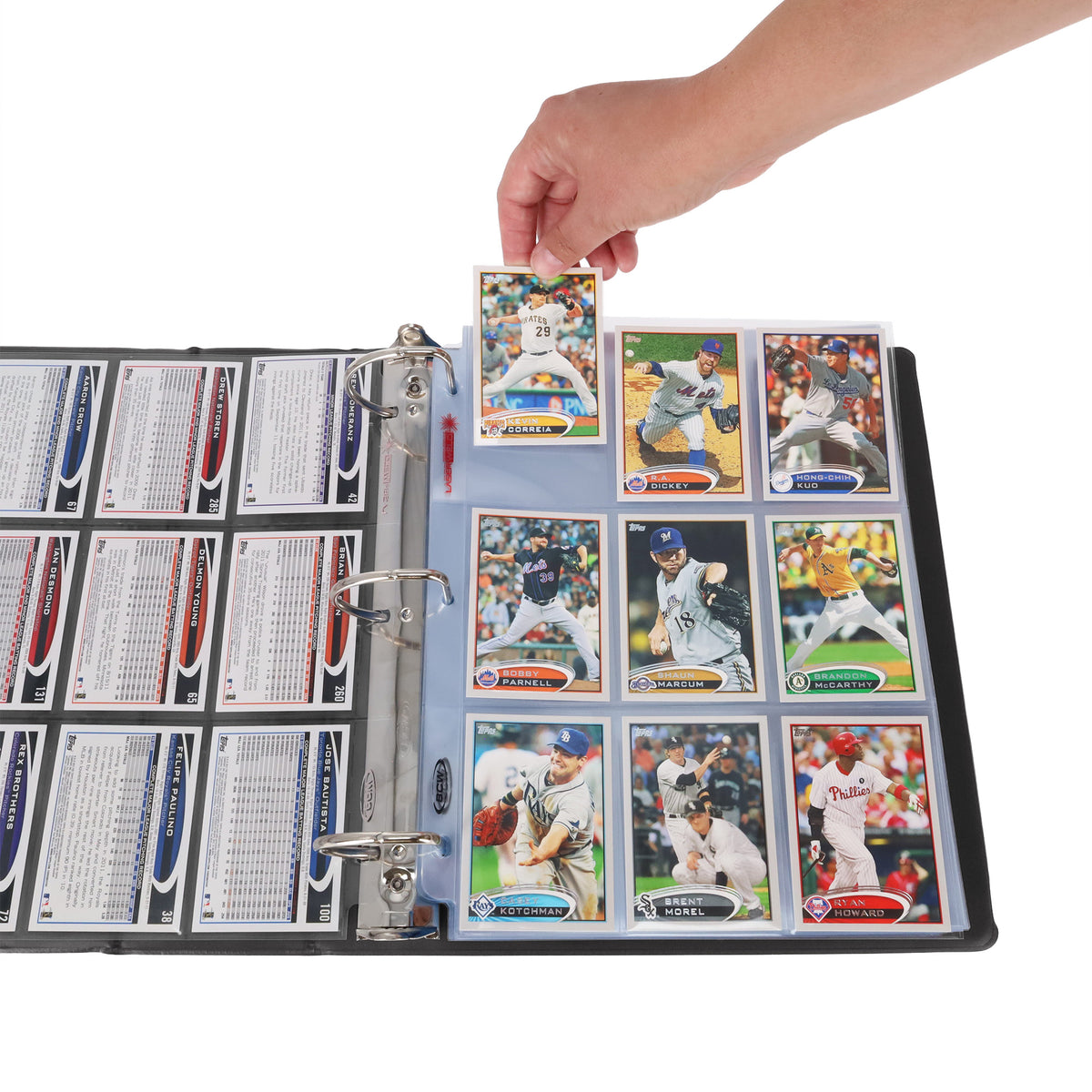 BCW 3 In. Album - Baseball - Black – in-use view