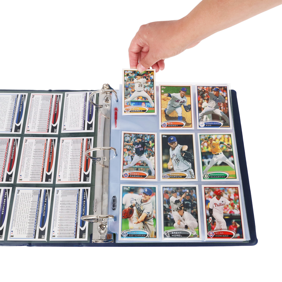 BCW 3 In. Album - Baseball - Blue – in-use view