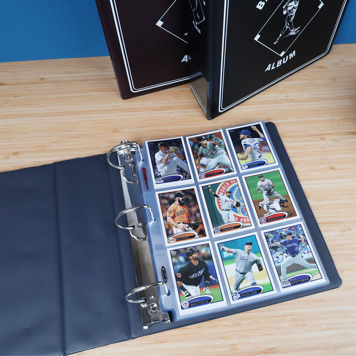 BCW 3 In. Album - Baseball - Blue – in-use view