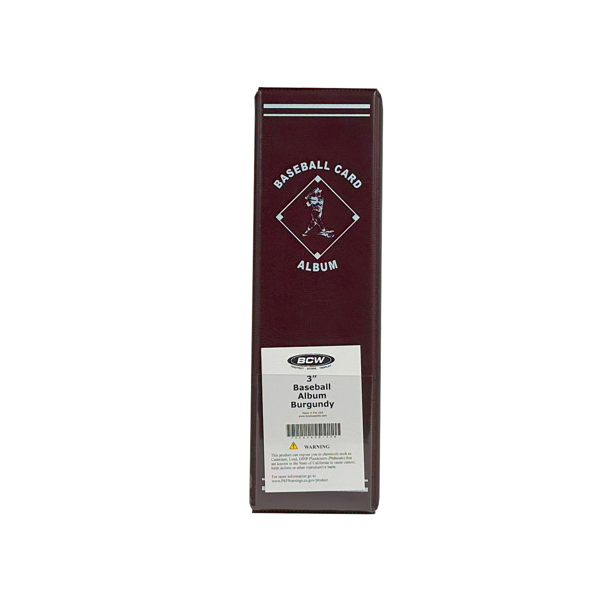 BCW 3 In. Album - Baseball - Burgundy – front product view
