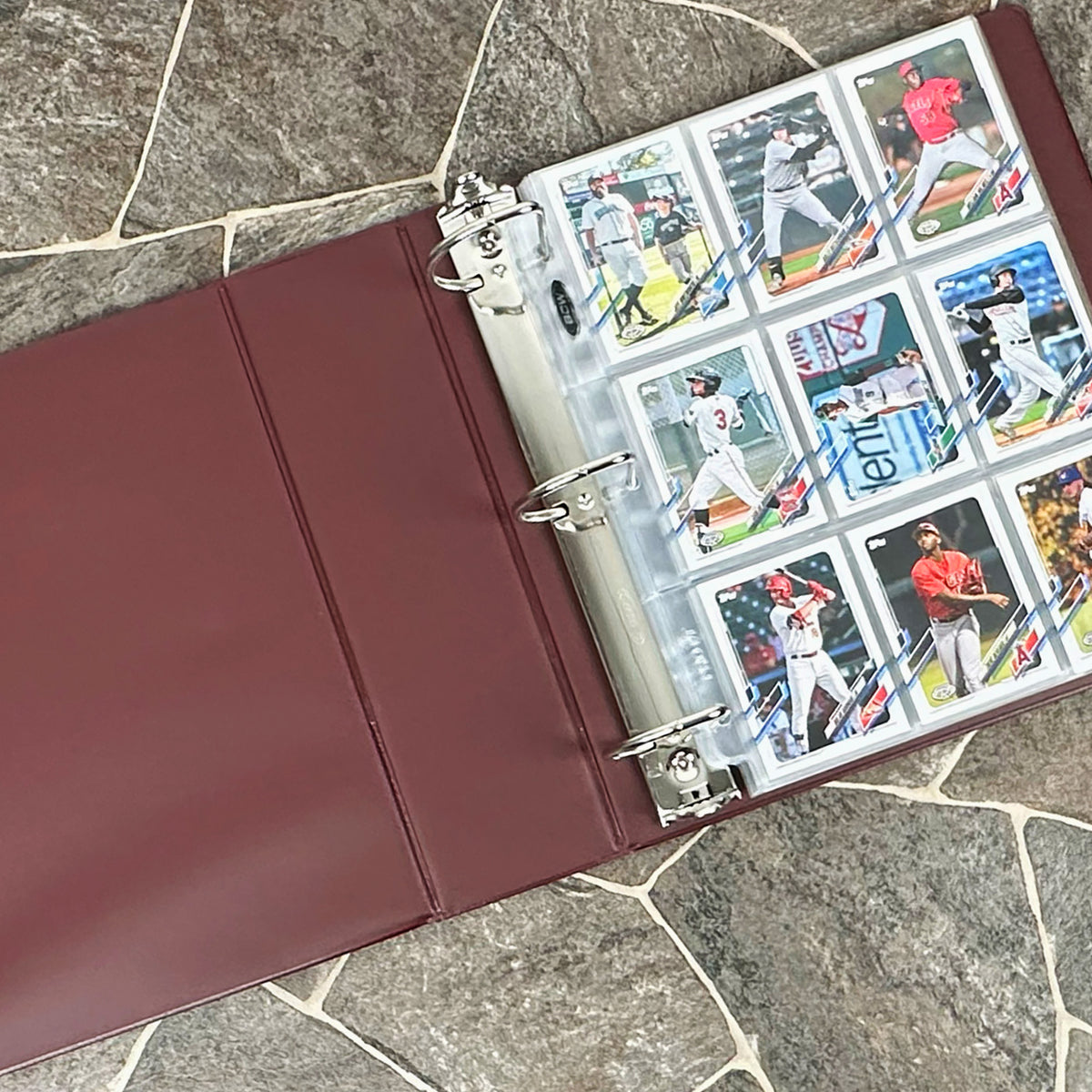 BCW 3 In. Album - Baseball - Burgundy – front product view