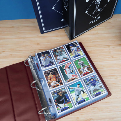 BCW 3 In. Album - Baseball - Burgundy – in-use view