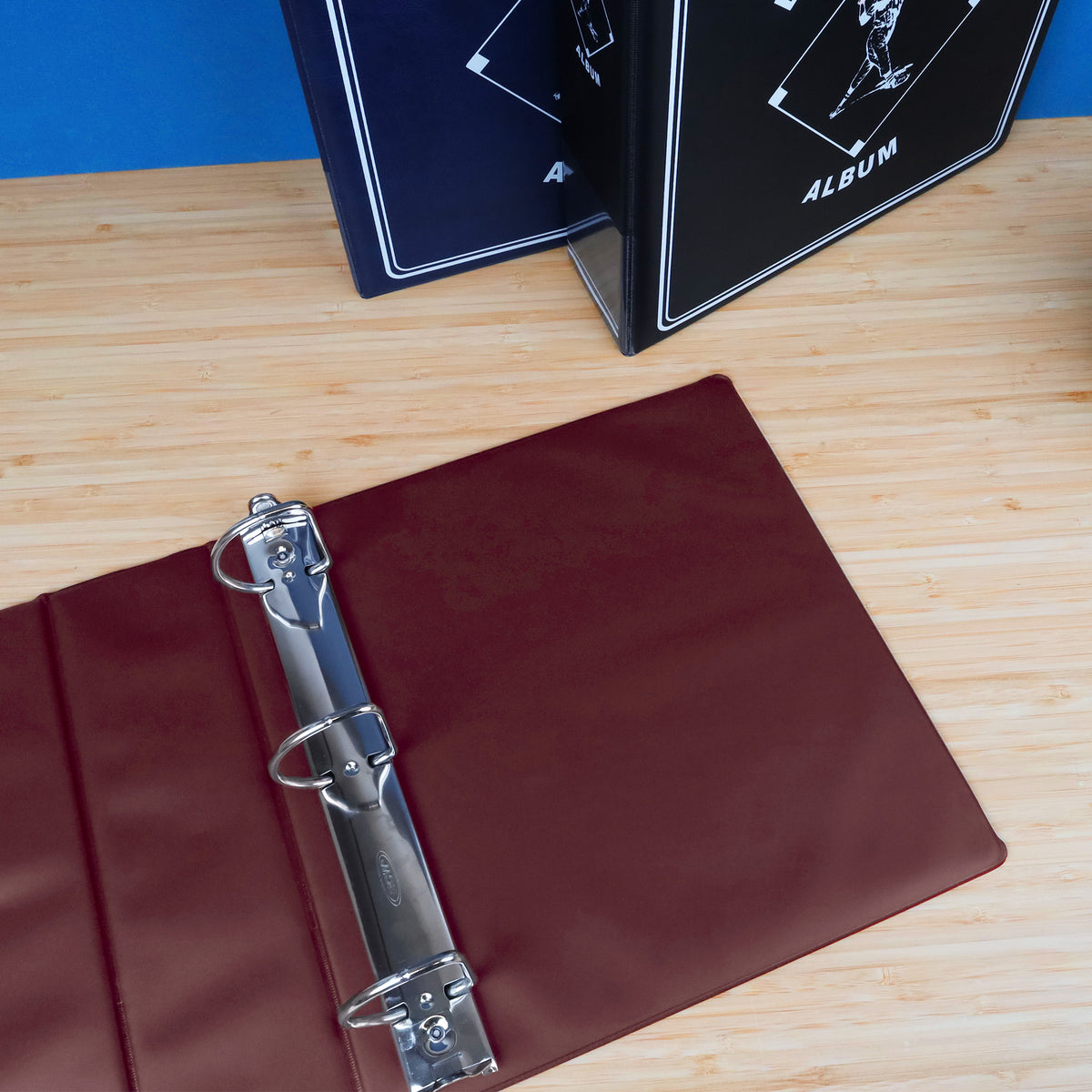 BCW 3 In. Album - Baseball - Burgundy – in-use view