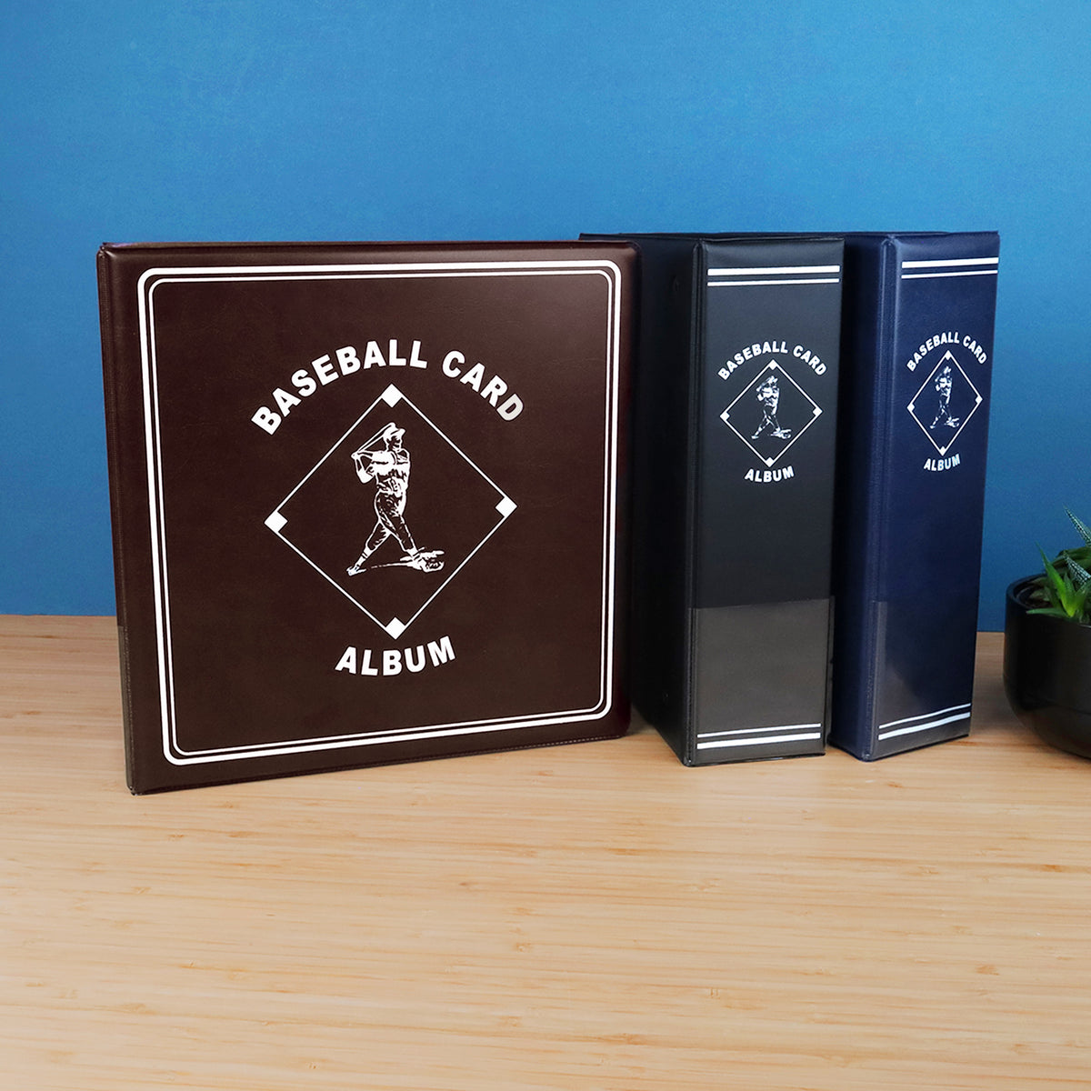 BCW 3 In. Album - Baseball - Burgundy – in-use view