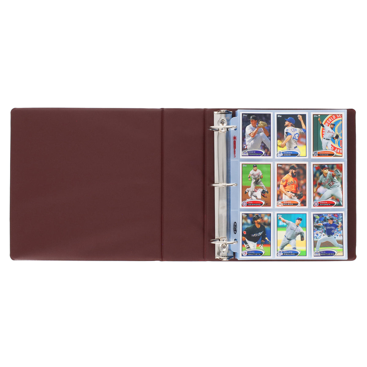 BCW 3 In. Album - Baseball - Burgundy – open view