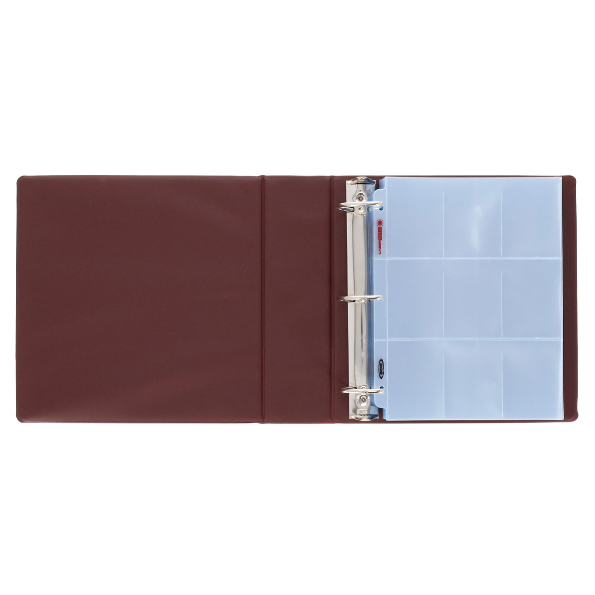 BCW 3 In. Album - Baseball - Burgundy – open view