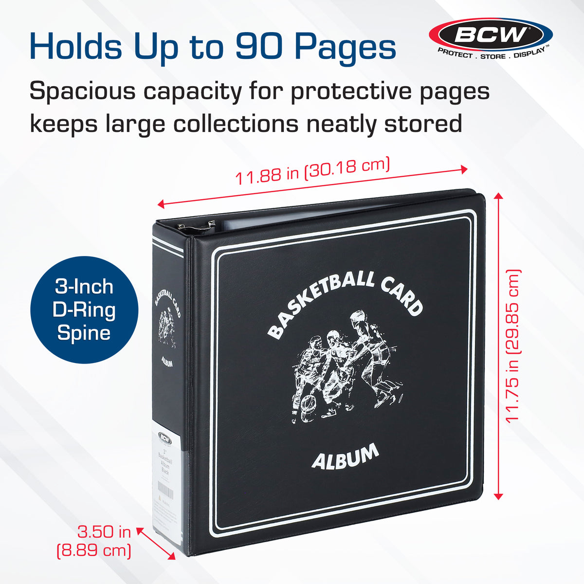 BCW 3 In. Album - Basketball - Black – dimensions and specifications