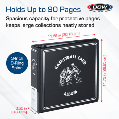 BCW 3 In. Album - Basketball - Black – dimensions and specifications