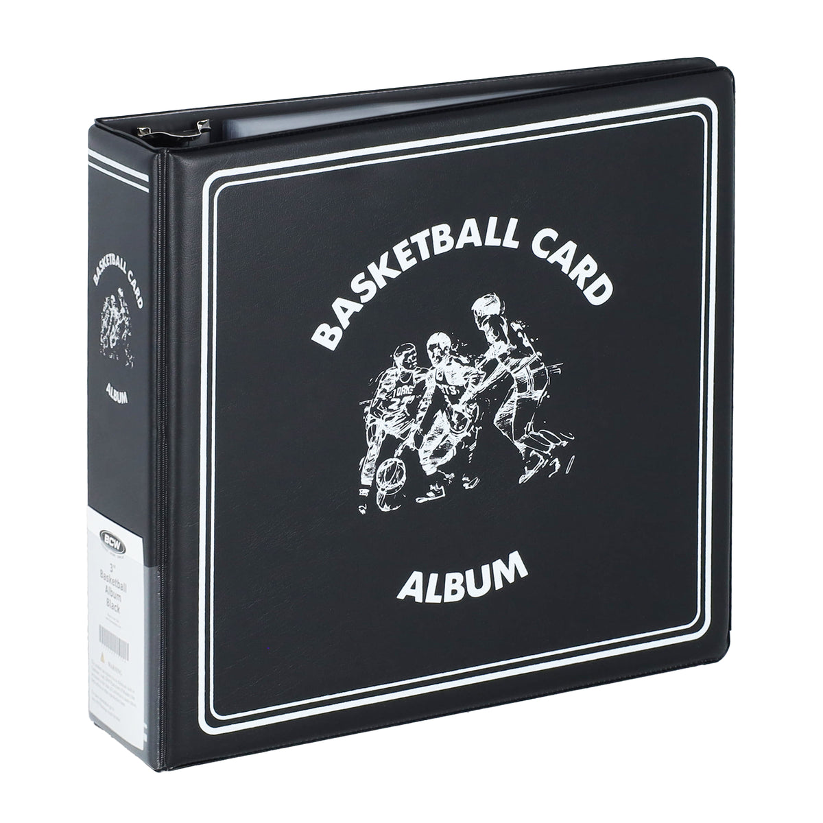 BCW 3 In. Album - Basketball - Black – angled view