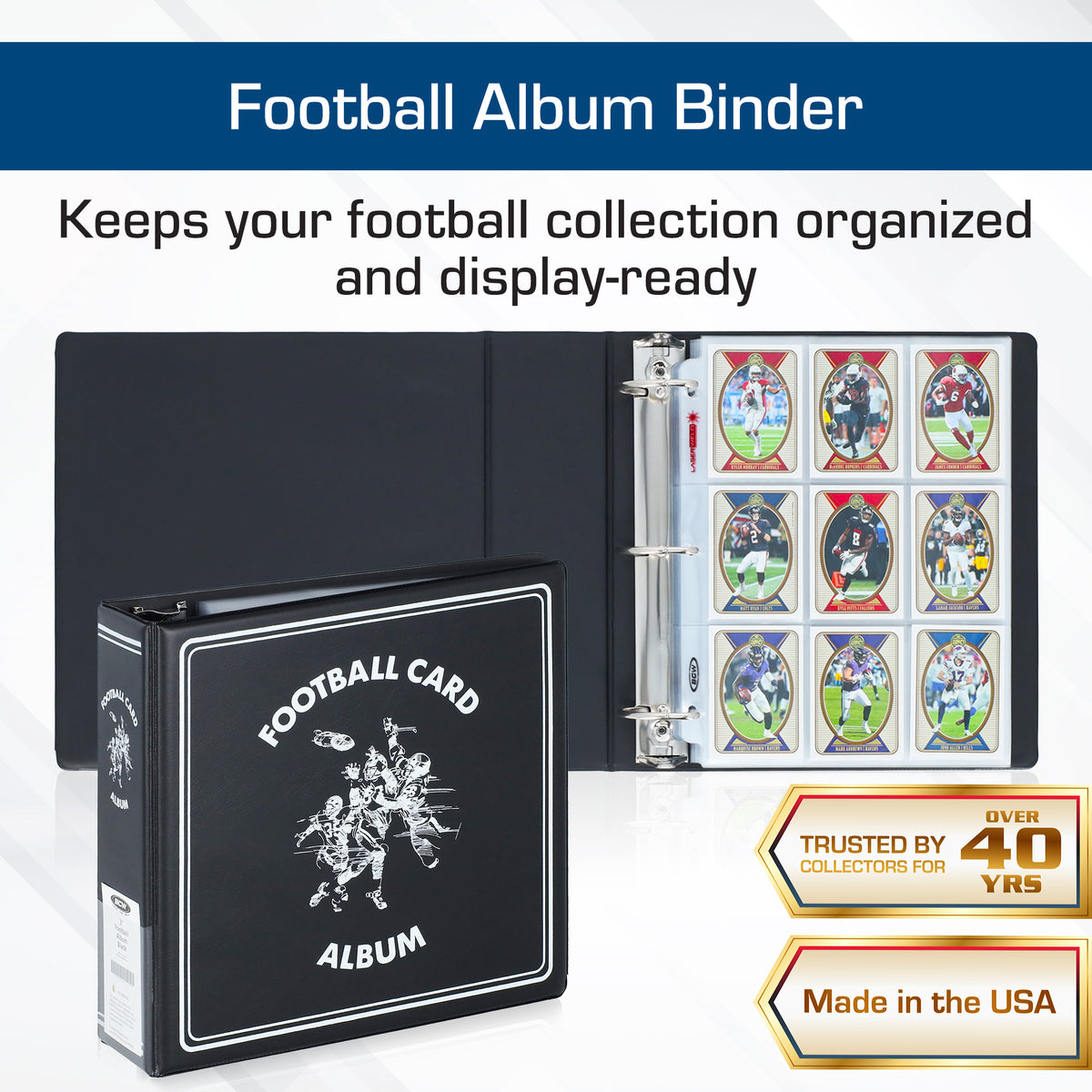 BCW 3 In. Album - Football - Black – dimensions and specifications