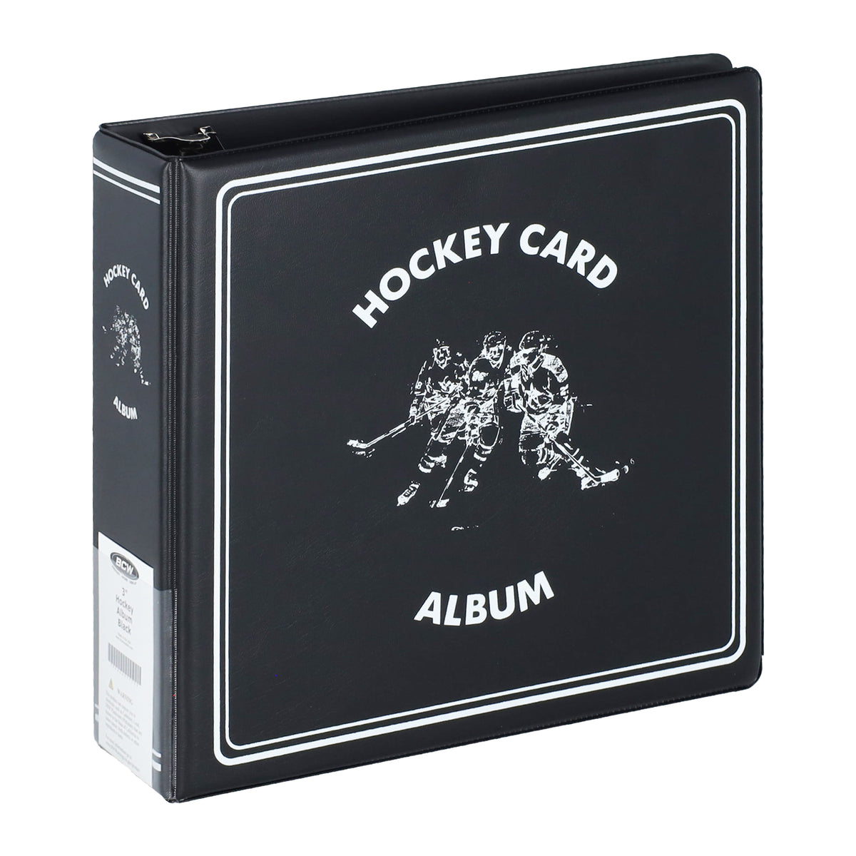 BCW 3 In. Album - Hockey - Black – angled view