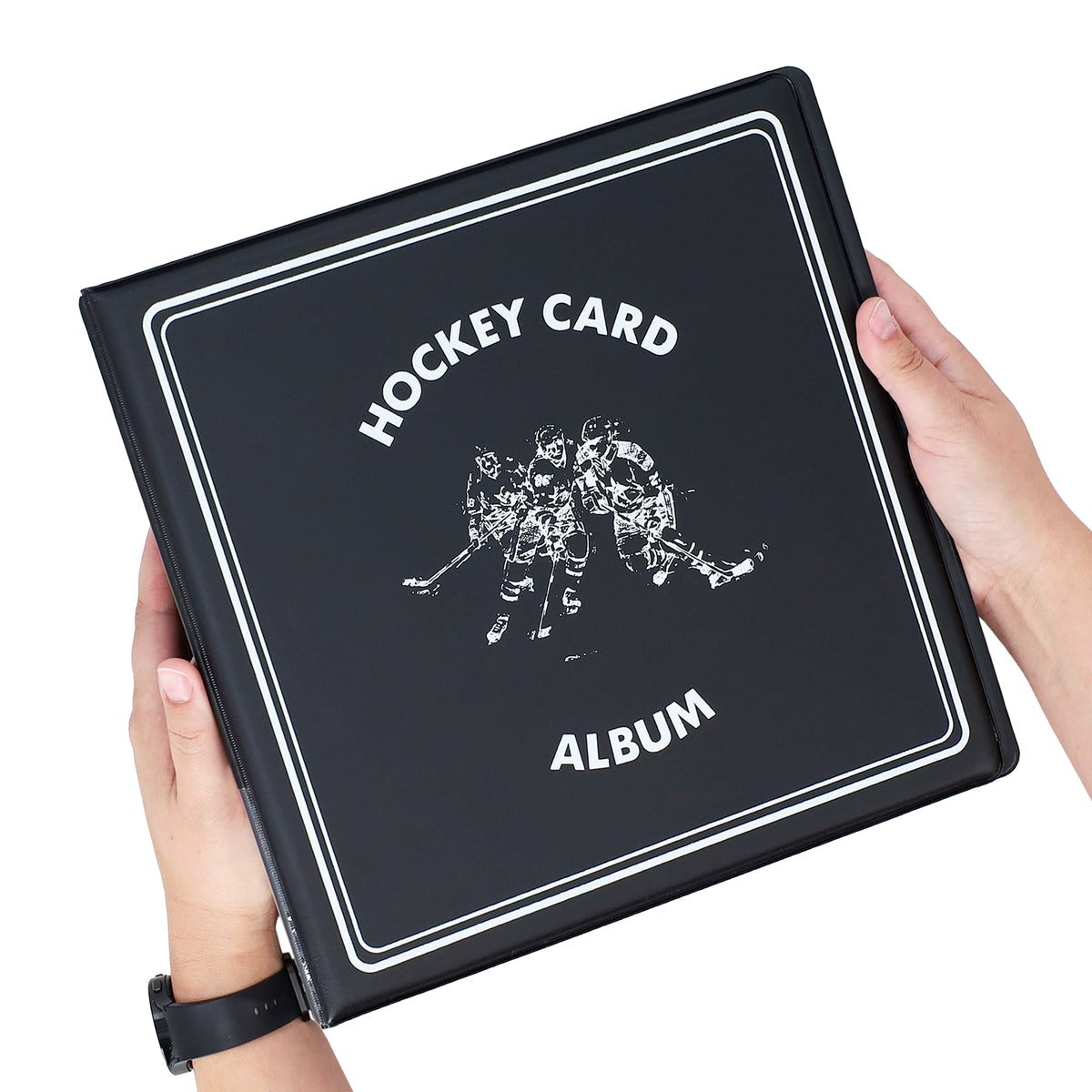 BCW 3 In. Album - Hockey - Black – in-use view