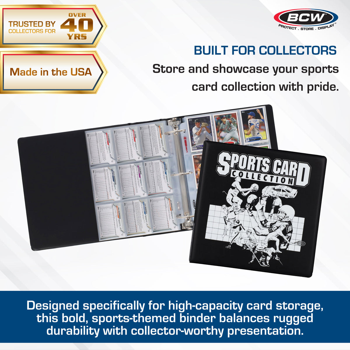 BCW 3 In. Album - Sports Card Collection - Black – dimensions and specifications