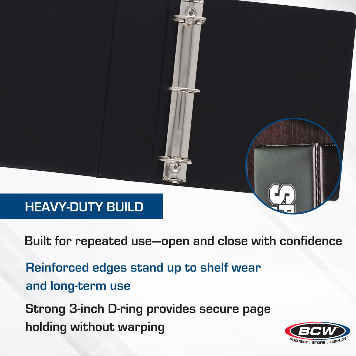 BCW 3 In. Album - Sports Card Collection - Black – dimensions and specifications