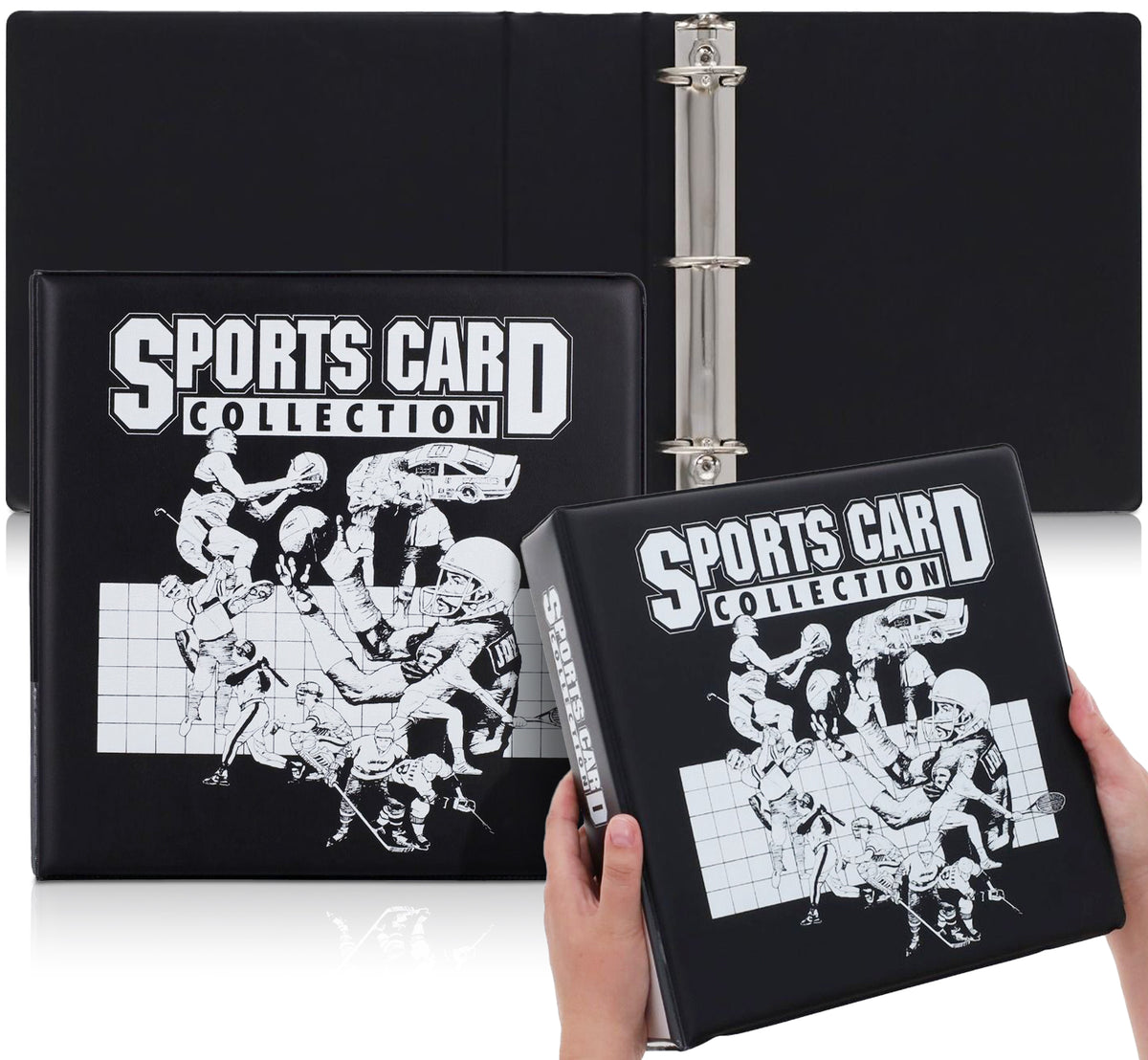 BCW 3 In. Album - Sports Card Collection - Black – front product view
