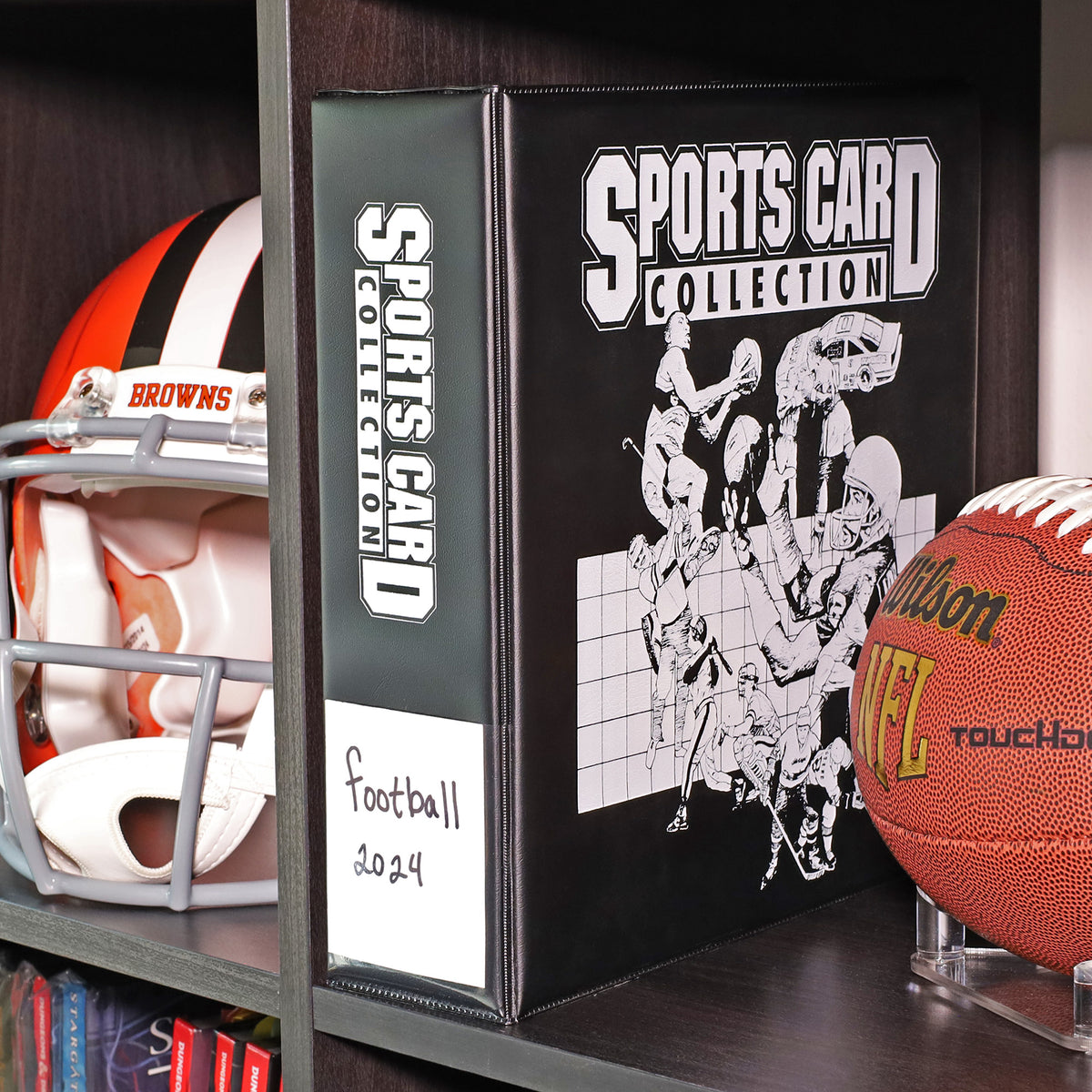 BCW 3 In. Album - Sports Card Collection - Black – in-use view