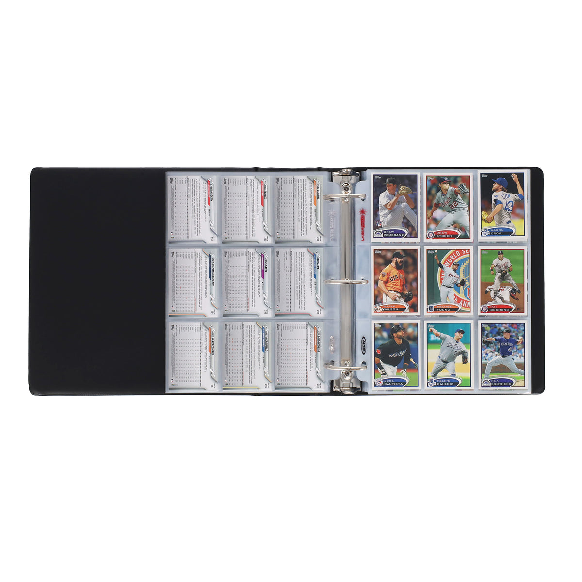 BCW 3 In. Album - Sports Card Collection - Black – open view