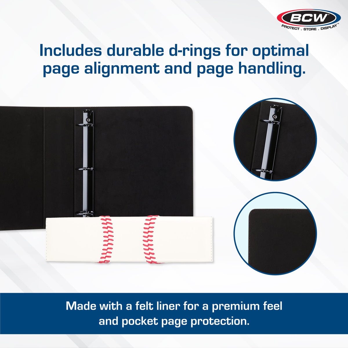 BCW 3 In. Album-Baseball Collectors-Premium White – dimensions and specifications