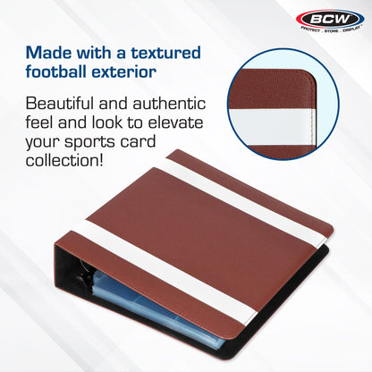 BCW 3 In. Album-Football Collectors - Premium Brown – dimensions and specifications