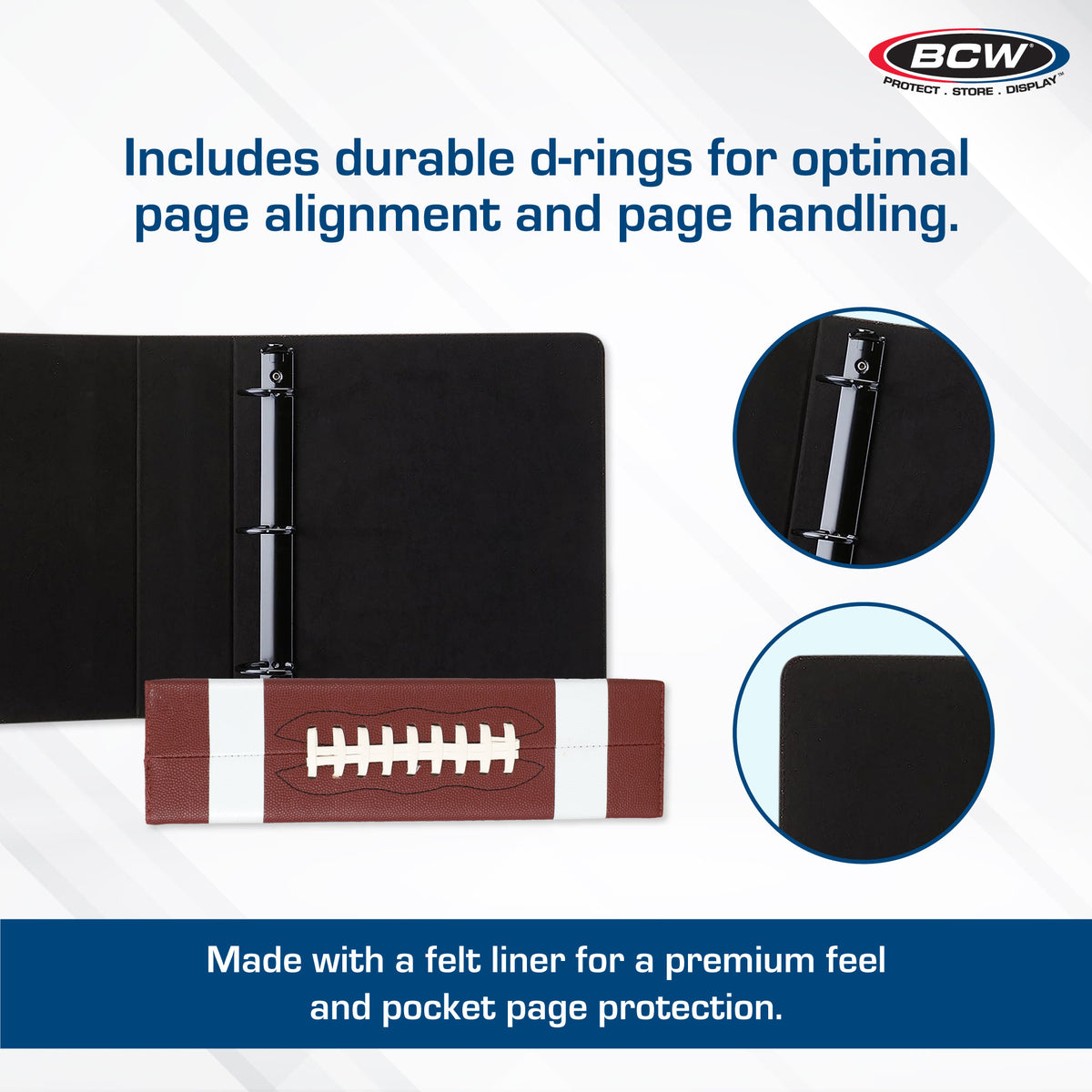 BCW 3 In. Album-Football Collectors - Premium Brown – dimensions and specifications