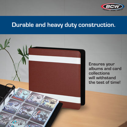 BCW 3 In. Album-Football Collectors - Premium Brown – dimensions and specifications